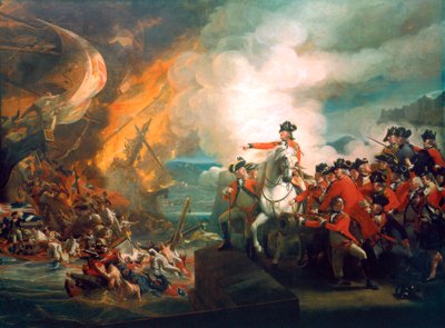 「ジブラルタルでの浮遊砲台の敗北」、1782 c1783 作： John Singleton Copley