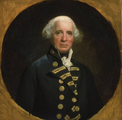 リチャード・ハウ提督（1726-1799）の肖像画、初代ハウ伯爵、1794年チャネル艦隊司令官、フランス革命戦争（1793-1802）に参加、ウエッサン沖（フランス） 作： John Singleton Copley