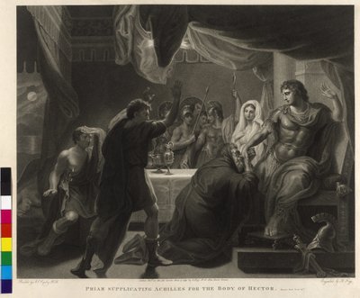 ヘクトルの亡骸をアキレウスに懇願するプリアモス 作： John Singleton Copley