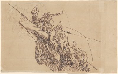 「ジブラルタルの浮遊砲台撃破」の習作 作： John Singleton Copley