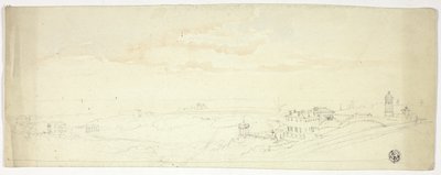海辺の町の全景 作： John Skinner Prout
