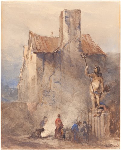 ブリストルの暴動：街頭の炎上 作： John Skinner Prout