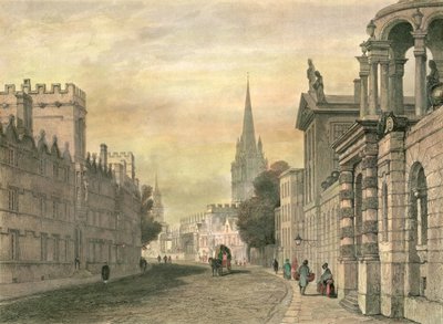 ハイストリート、オックスフォード、G。ホリスによって彫刻、1835 作： John Skinner Prout