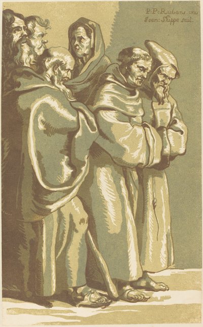 僧侶のグループと女性 作： John Skippe after Sir Peter Paul Rubens