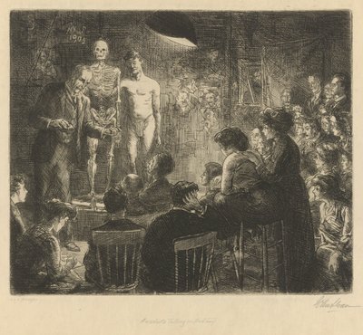 解剖学について語るアンシュッツ 作： John French Sloan