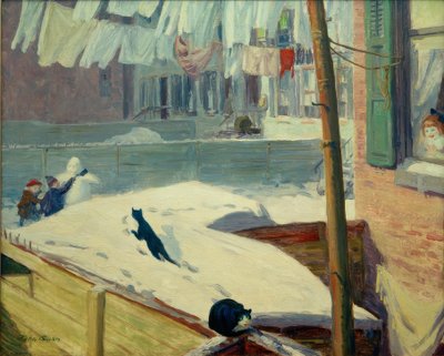 バックヤード、グリニッチ ビレッジ 作： John French Sloan