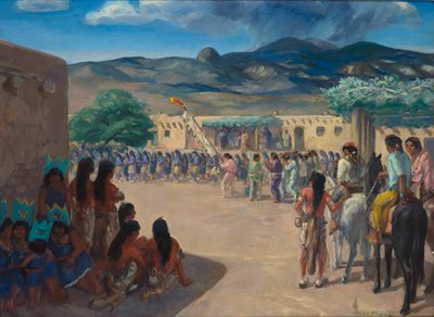 ニューメキシコ州コチティ・プエブロでのダンス 作： John French Sloan