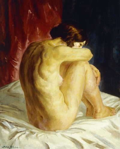 後ろを振り返るヌード 作： John French Sloan
