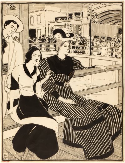 桟橋で 作： John French Sloan