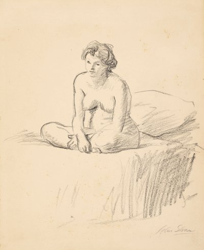 着席ヌード 作： John French Sloan