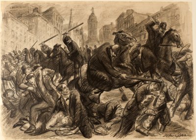 フィラデルフィアの地方警察、1910年 作： ジョン・スローン