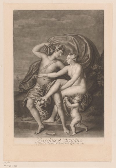 バッカスがナクソスでアリアドネを発見 Bacchus & Ariadne (オブジェクトのタイトル) 神々の情事（シリーズタイトル） 神々の愛（シリーズタイトル） 作： John Smith