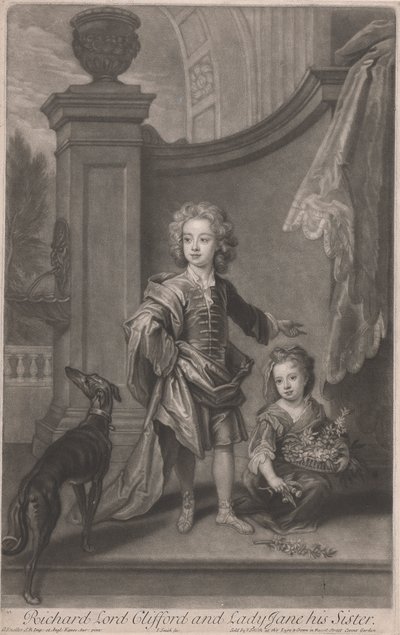 リチャード、クリフォード卿 (1695-1753) と彼の姉妹、ジェーン ボイル夫人 (d. 1780) 作： John Smith