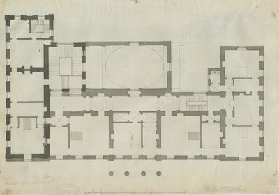 チリントンホール：ペンと鉛筆画、nd [1789]（描画） 作： John Soane