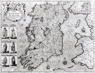 アイルランドの王国、ジョドカスホンディウス（1563-1612）、「イギリス帝国の劇場」によって刻まれた、パブ。ジョン・サドベリーとジョージ・ハンブル、1611-12（詳細については108099を参照） 作： John Speed