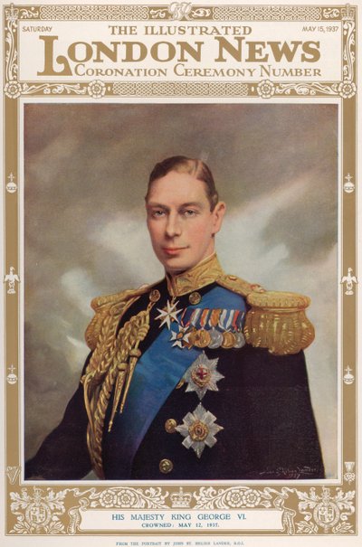1937年5月15日の「The Illustrated London News」からのジョージ6世（1895-1952）の肖像 作： John St. Helier Lander