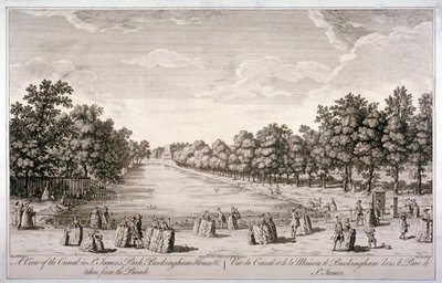 セント・ジェームズ・パークの運河、ウェストミンスター、ロンドン、c1740 作： John Stevens