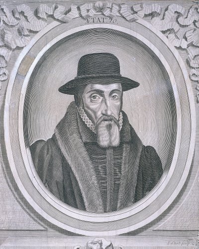 ジョン・フォックスの楕円形の肖像画、c1570、c1700 作： John Sturt