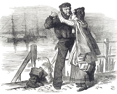 イギリスの政治家であり社会改革者であるサミュエル・プリムソル（1824-1898）が、ダービー議員時代に商船の積載量や耐航性を規制する法案を提出したことに敬意を表して、船員からの賛辞が寄せられました。 作： John Tenniel