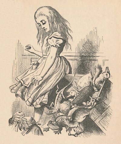 アリスと動物。カオスと法廷、1889年 作： John Tenniel