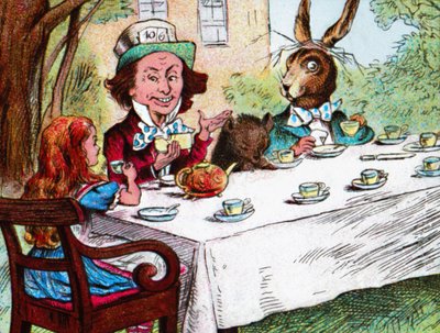 マッドハッターのお茶会のアリス」、1910年頃 作： John Tenniel