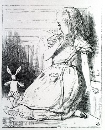 Alice et le rabbit - ルイス・キャロル著『不思議の国のアリスと鏡の国のアリス』（絵）よりジョン・テニエル（1820～1914年 作： John Tenniel