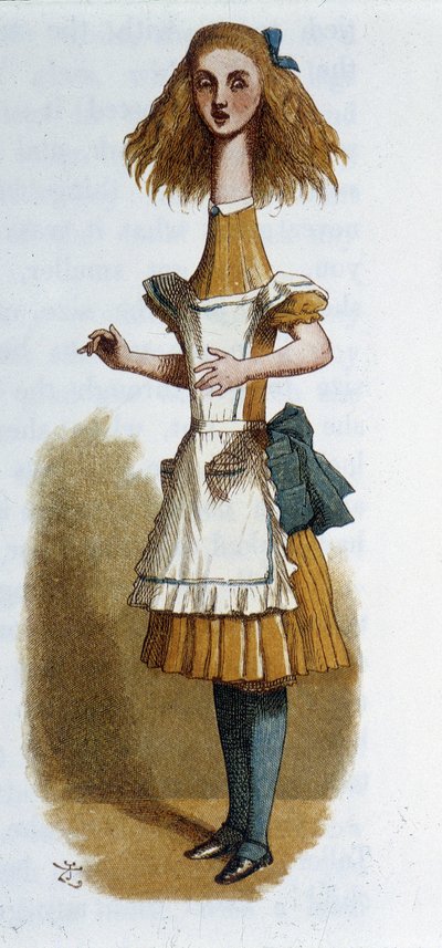 不思議の国のアリス」のアリス（ルイス・キャロル著、イラスト）。テニエル 作： John Tenniel