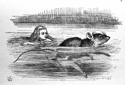 ルイス・キャロル（E.ドジソン）の『不思議の国のアリス』。テニエルによる初版のイラスト 作： John Tenniel