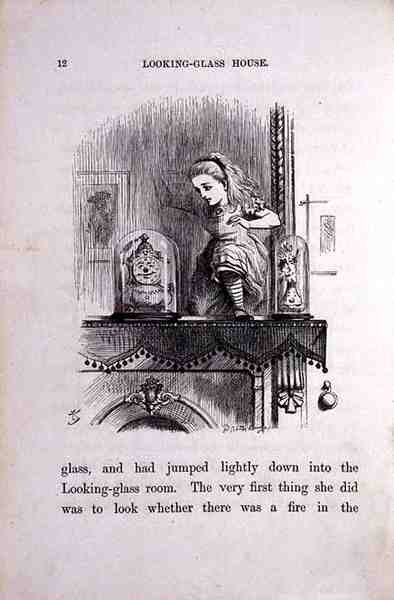 鏡の部屋のアリス」ルイス・キャロル（1833-98）の「鏡の国のアリス」の挿絵 作： John Tenniel