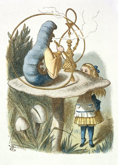 アリスはあおむしに出会う 作： John Tenniel