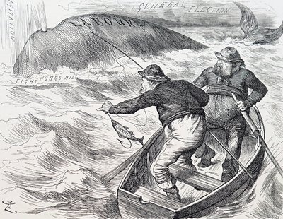 イギリスのイラストレーター、グラフィック・ユーモア・アーティスト、政治家であるジョン・テニエルの漫画。1891年1月1日(彫版) 作： John Tenniel