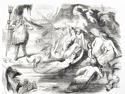 大西洋電信の第2回目の敷設を評した漫画 作： John Tenniel