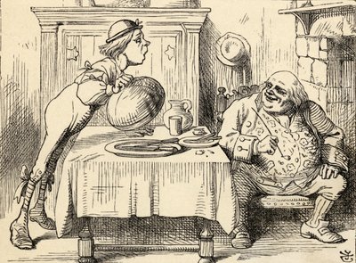 ガチョウを食べたウィリアム神父（ルイス・キャロル著「不思議の国のアリス」より）1891年発行（リトグラフ版 作： John Tenniel