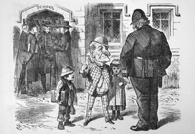 ジョン・ブルに訴えかけるミスター・パンチ。 作： John Tenniel