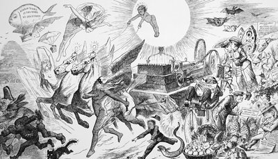 Mr.パンチの夢である「電気」がすべてを塗り替える 作： John Tenniel