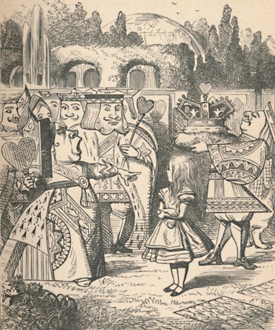 彼女の頭でオフ！アリスと赤い女王、1889年 作： John Tenniel