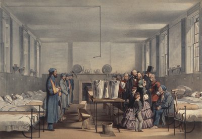 1855年、チャタムのブロンプトン病院でクリミア戦争で負傷したビクトリア女王とアルバート王子が兵士を訪ねる 作： John Tenniel