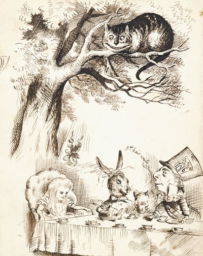 マッドハッターのティーパーティーのシーン、1865年頃 作： John Tenniel