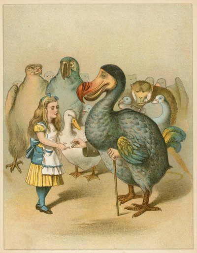 ドードーは不思議の国のアリスの冒険から指ぬきを厳粛に提示しました 作： John Tenniel