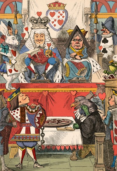 法廷でのハートの王と女王、1889年 作： John Tenniel