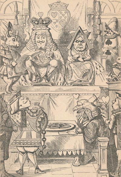 法廷でのハートの王と女王、1889年 作： John Tenniel
