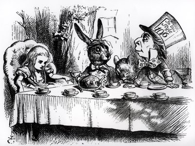 マッドハッターのお茶会（ルイス・キャロル著「不思議の国のアリス」より引用 作： John Tenniel