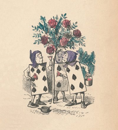 バラの茂みを描いたトランプ1889 作： John Tenniel