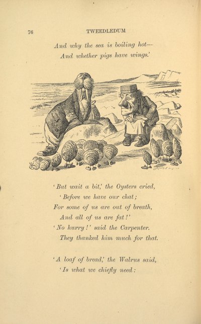 セイウチとカキを持った大工。 作： John Tenniel