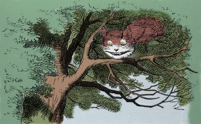 の詳細です。イギリスの作家ルイス・キャロル（チャールズ・ラトウィッジ・ドジソン）（1832-1898）の物語「不思議の国のアリス」の初版に描かれた、サー・ジョン・テニエルによるイラスト「アリスと猫」。 作： John Tenniel