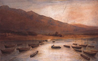 ラス・アル・ハイマに上陸したイギリス軍（1809年）。 作： ジョン・サートル