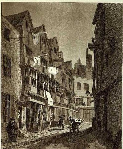 "View of the Southern Extremity of Thieving Lane (of late years called Bow Street)..." 1807年に描かれたもので、W.M.Fellowsによって彫られたものです。1807年(彫刻) 作： John Thomas (after) Smith