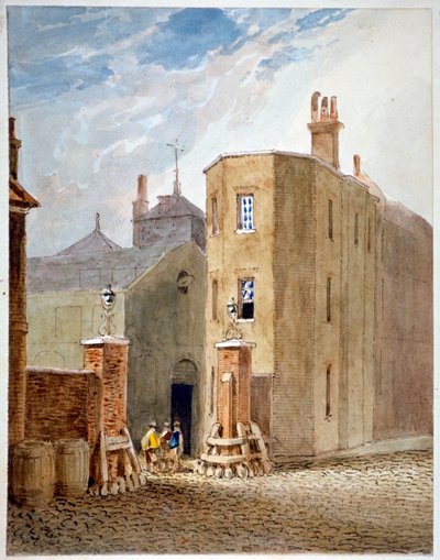 1820年頃、ロンドンのサザークにあるスレールの醸造所（後のバークレー・パーキンスの醸造所）の入り口 作： John Thomas Smith