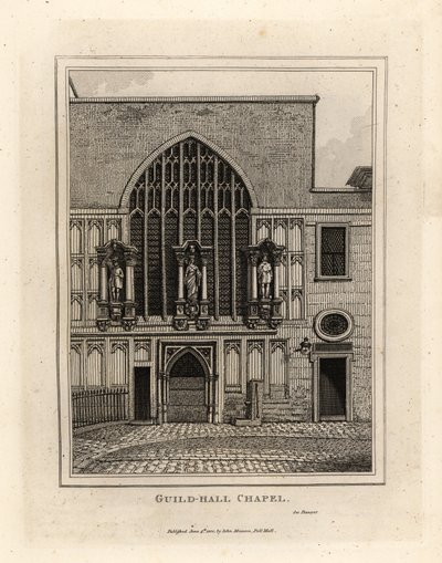 1440年に再建されたギルドホール・チャペル、12世紀のロンドンのギルドホールの一部 作： John Thomas Smith