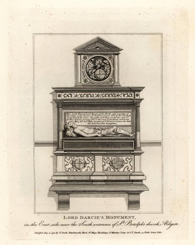 エルドゲートのセント・ボトルフス教会にあるダルシー卿の記念碑 作： John Thomas Smith